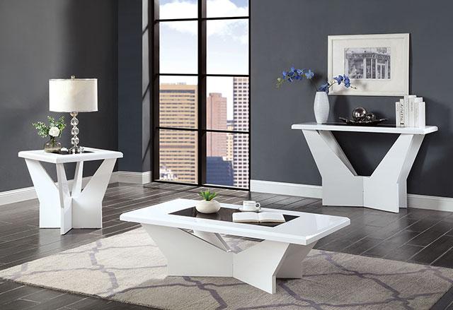 DUBENDORF End Table, White - R&R Furniture Gallery (Fountain Valley, CA)