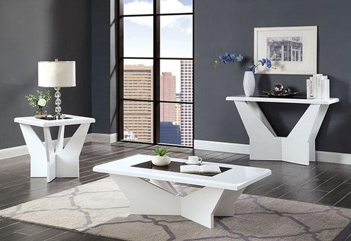 DUBENDORF End Table, White - R&R Furniture Gallery (Fountain Valley, CA)