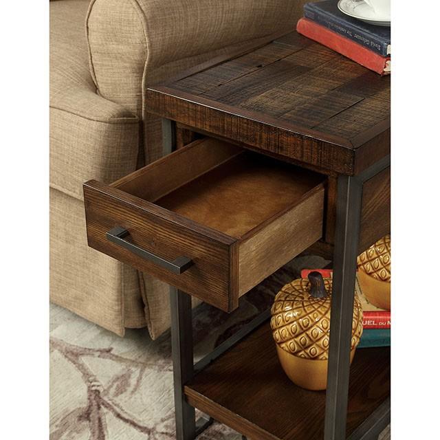 Dundalk Dark Oak Side Table - R&R Furniture Gallery (Fountain Valley, CA)