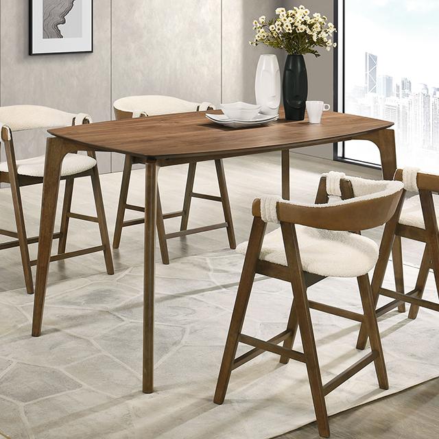 Ebikon 5 Pc Counter Ht Table Set Walnut - R&R Furniture Gallery (Fountain Valley, CA)