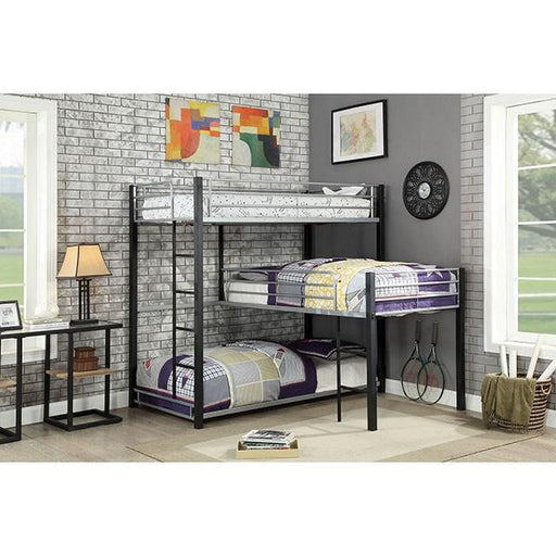 Aubrey Sand Black Twin Triple Decker Bed - R&R Furniture Gallery (Fountain Valley, CA)