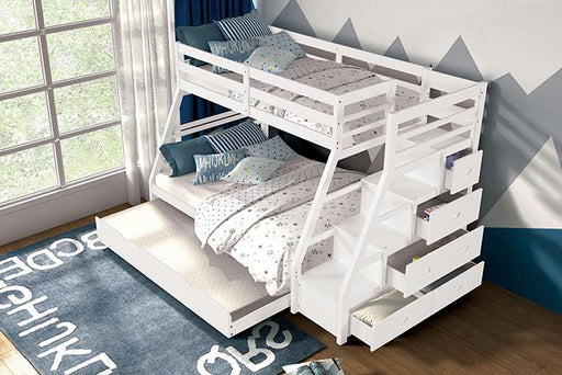 Ellington Twin/Full Bunk Bed White & Espresso - R&R Furniture Gallery (Fountain Valley, CA)