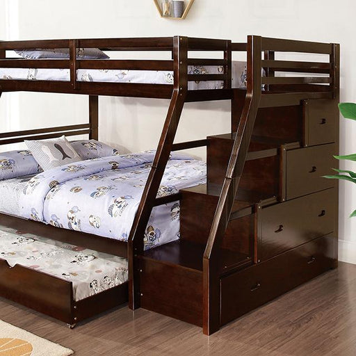 Ellington Twin/Full Bunk Bed White & Espresso - R&R Furniture Gallery (Fountain Valley, CA)