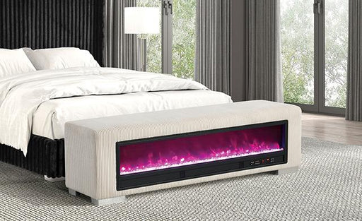 Elnath Bench w/ Visual Crystal Fireplace - R&R Furniture Gallery (Fountain Valley, CA)