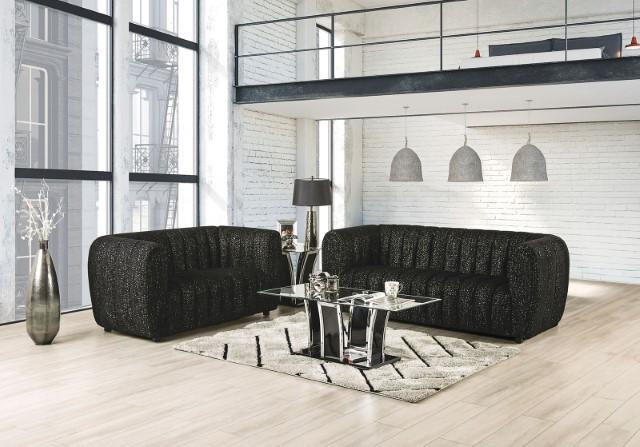 AVERSA Loveseat, Black, Gray, & White - R&R Furniture Gallery (Fountain Valley, CA)