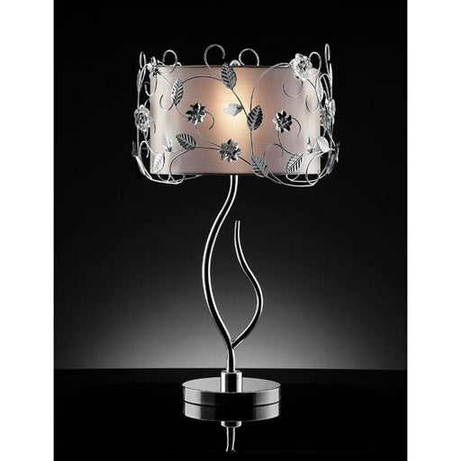 Elva Silver/Chrome Table Lamp, Double Shade - R&R Furniture Gallery (Fountain Valley, CA)