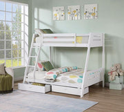 Emilee Twin/Full Bunk Bed White, Grey, Espresso, & Black - R&R Furniture Gallery (Fountain Valley, CA)