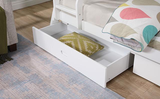 Emilee Twin/Full Bunk Bed White, Grey, Espresso, & Black - R&R Furniture Gallery (Fountain Valley, CA)