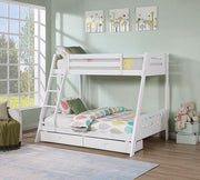 Emilee Twin/Full Bunk Bed White, Grey, Espresso, & Black - R&R Furniture Gallery (Fountain Valley, CA)