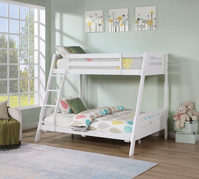 Emilee Twin/Full Bunk Bed White, Grey, Espresso, & Black - R&R Furniture Gallery (Fountain Valley, CA)
