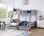 Emilee Twin/Full Bunk Bed White, Grey, Espresso, & Black - R&R Furniture Gallery (Fountain Valley, CA)