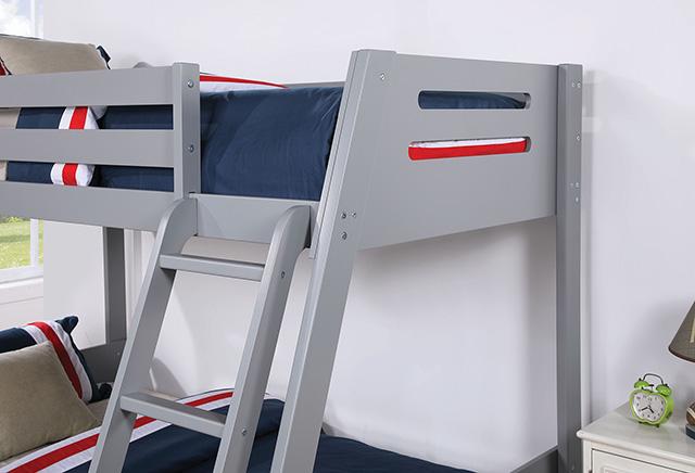 Emilee Twin/Full Bunk Bed White, Grey, Espresso, & Black - R&R Furniture Gallery (Fountain Valley, CA)