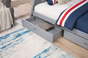 Emilee Twin/Full Bunk Bed White, Grey, Espresso, & Black - R&R Furniture Gallery (Fountain Valley, CA)