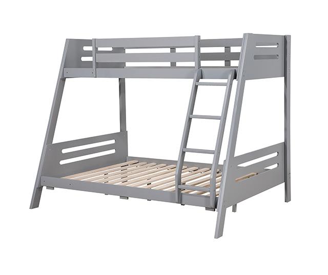 Emilee Twin/Full Bunk Bed White, Grey, Espresso, & Black - R&R Furniture Gallery (Fountain Valley, CA)