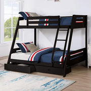 Emilee Twin/Full Bunk Bed White, Grey, Espresso, & Black - R&R Furniture Gallery (Fountain Valley, CA)