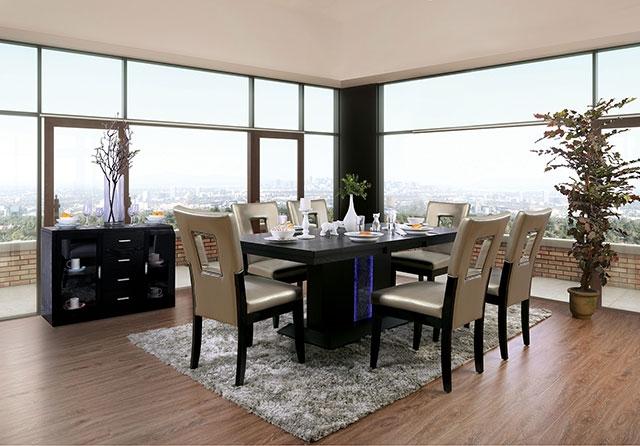 Evangeline Black/Beige Dining Table - R&R Furniture Gallery (Fountain Valley, CA)