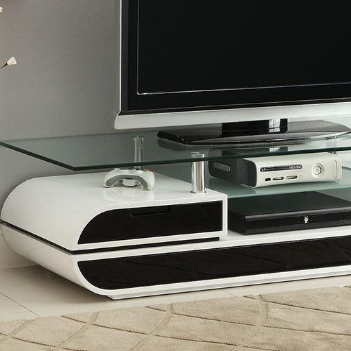 Evos Black/White 63" TV Console - R&R Furniture Gallery (Fountain Valley, CA)