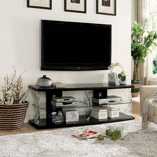 Ernst Black/Clear 60" TV Stand - R&R Furniture Gallery (Fountain Valley, CA)