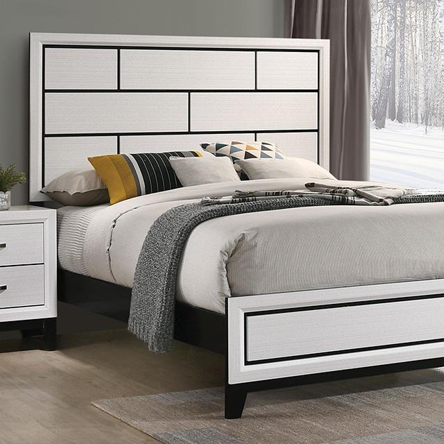 Errico Bed Grey & White - R&R Furniture Gallery (Fountain Valley, CA)