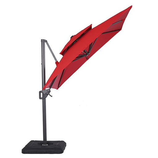 Fida 8 Ft Square Umbrella w/ Double Top + 37" Large Base - R&R Furniture Gallery (Fountain Valley, CA)