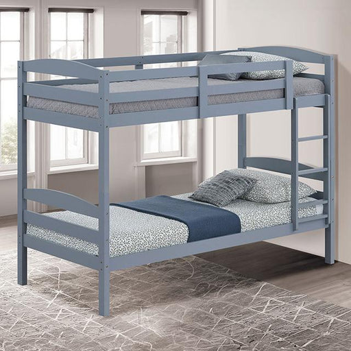 Finsbury Twin Twin Bunk Bed Espresso, Grey & White - R&R Furniture Gallery (Fountain Valley, CA)