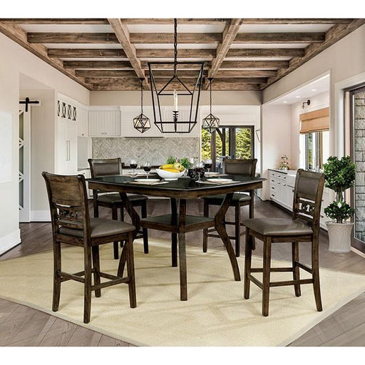 Flick Rustic Oak Counter Ht. Table - R&R Furniture Gallery (Fountain Valley, CA)