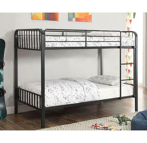 CLEMENT Black Metal Twin/Twin Bunk Bed - R&R Furniture Gallery (Fountain Valley, CA)
