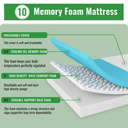 Coreopsis 10" Queen Memory Foam Wave Comfort - R&R Furniture Gallery (Fountain Valley, CA)