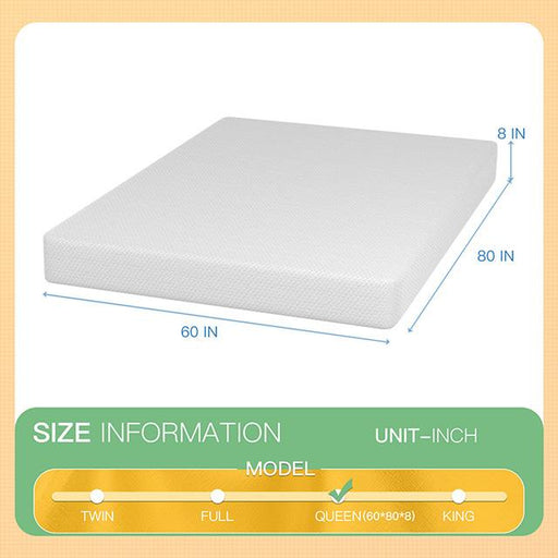 Forsythia 8" Queen Green Tea Gel Memory Foam - R&R Furniture Gallery (Fountain Valley, CA)