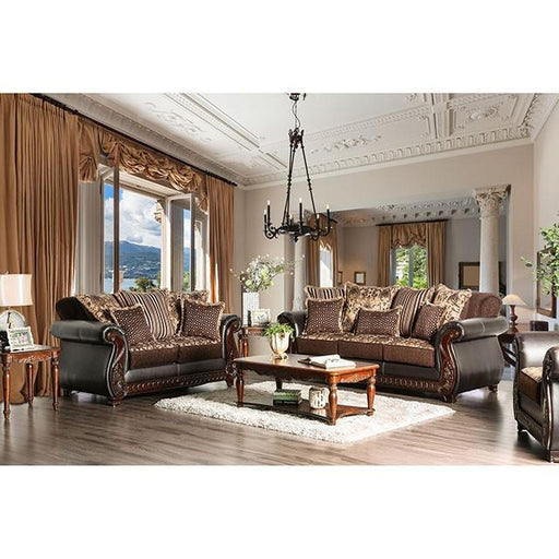 Franklin Dark Brown/Tan Chair With Pu In Brown - R&R Furniture Gallery (Fountain Valley, CA)