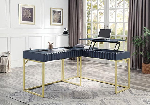 FREIBURG Corner Desk, Antique Blue - R&R Furniture Gallery (Fountain Valley, CA)