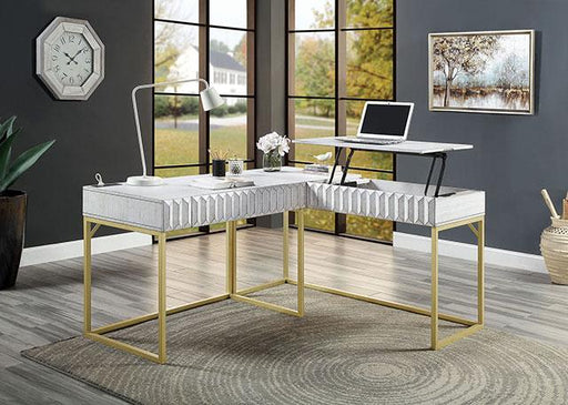 FREIBURG Corner Desk, Antique White - R&R Furniture Gallery (Fountain Valley, CA)