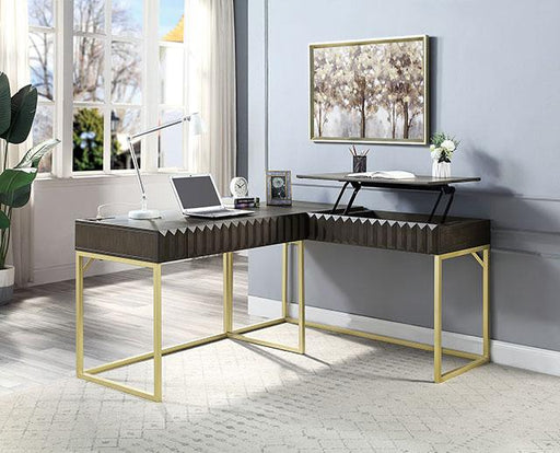 FREIBURG Corner Desk, Walnut - R&R Furniture Gallery (Fountain Valley, CA)