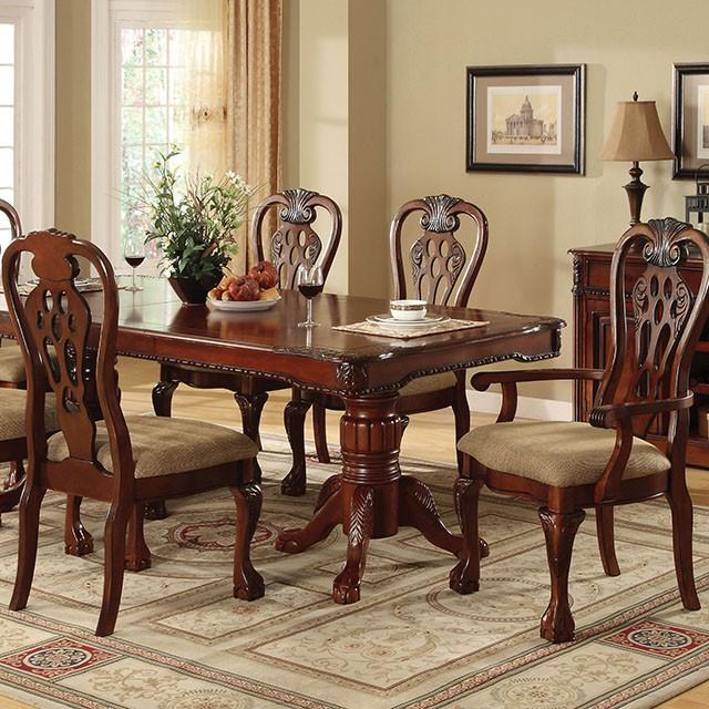 GEORGETOWN Antique Cherry Dining Table w/ Double Pedestals - R&R Furniture Gallery (Fountain Valley, CA)