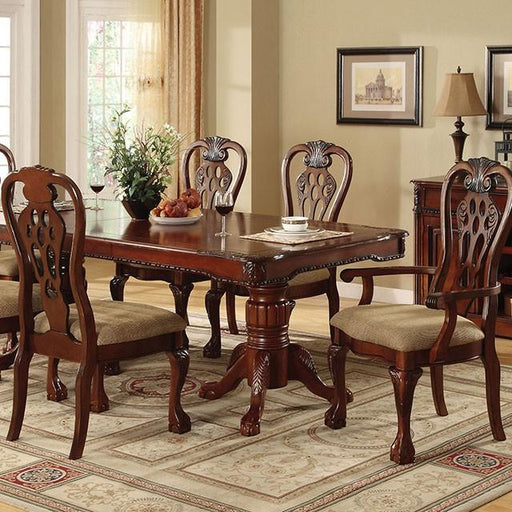 GEORGETOWN Antique Cherry Dining Table w/ Double Pedestals - R&R Furniture Gallery (Fountain Valley, CA)