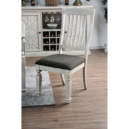 Georgia Antique White/Gray Side Chair (2/CTN) - R&R Furniture Gallery (Fountain Valley, CA)