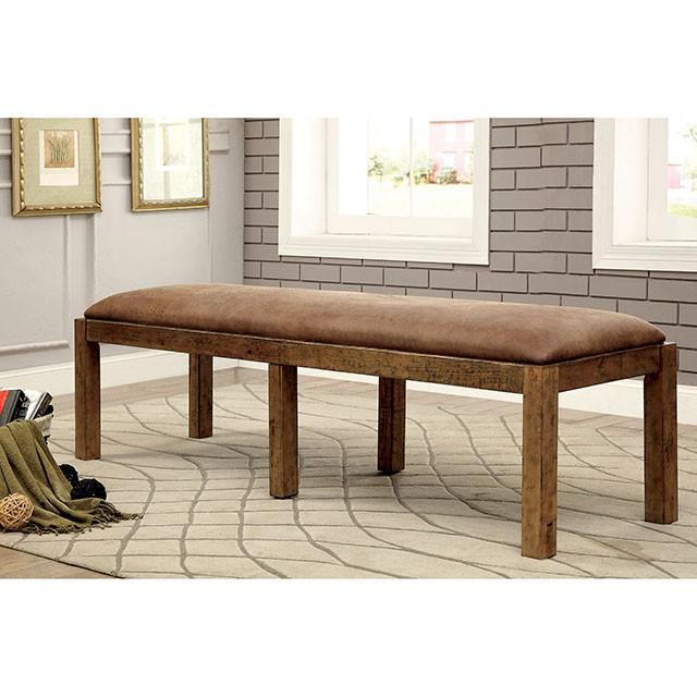 GIANNA Rustic Pine Fabric Bench - R&R Furniture Gallery (Fountain Valley, CA)