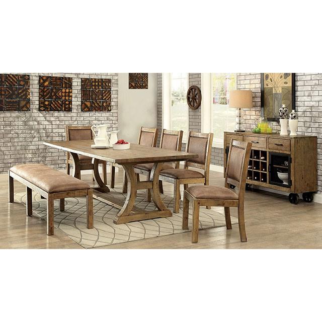 GIANNA Rustic Pine/Brown Side Chair (2/CTN) - R&R Furniture Gallery (Fountain Valley, CA)