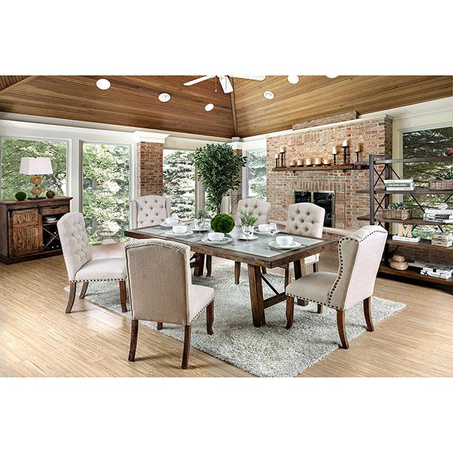 Gianna Rustic Pine/Ivory Side Chair (2/CTN) - R&R Furniture Gallery (Fountain Valley, CA)