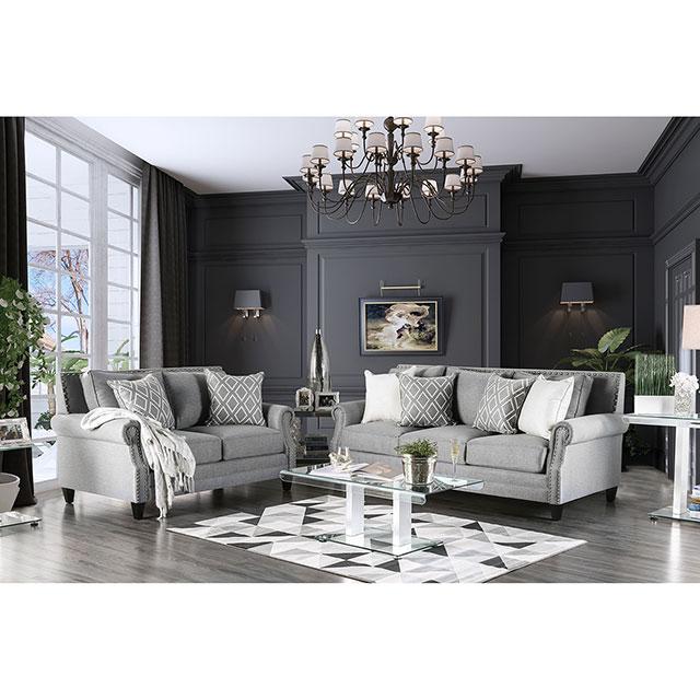 Giovanni Gray Love Seat - R&R Furniture Gallery (Fountain Valley, CA)