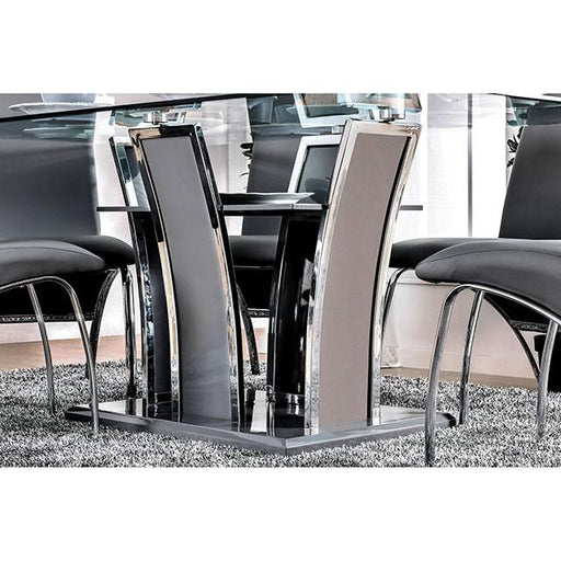 Glenview I Gray/Chrome Dining Table - R&R Furniture Gallery (Fountain Valley, CA)