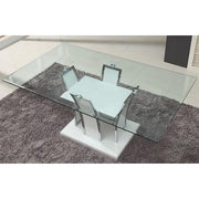 Glenview White/Chrome Dining Table - R&R Furniture Gallery (Fountain Valley, CA)