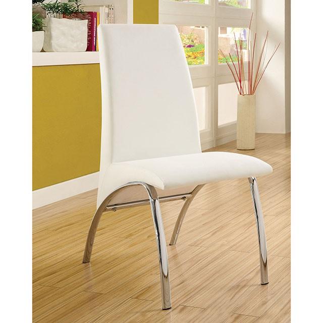 Glenview White/Chrome Dining Table - R&R Furniture Gallery (Fountain Valley, CA)
