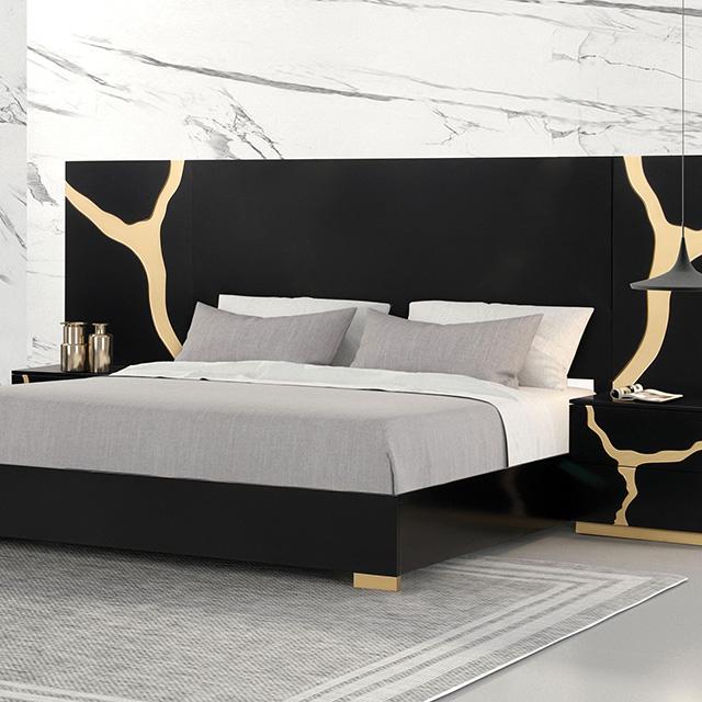 Goldsberg E.King Bed w/ Wall Panels - R&R Furniture Gallery (Fountain Valley, CA)