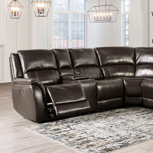 GORGIUS Power Sectional, Espresso - R&R Furniture Gallery (Fountain Valley, CA)