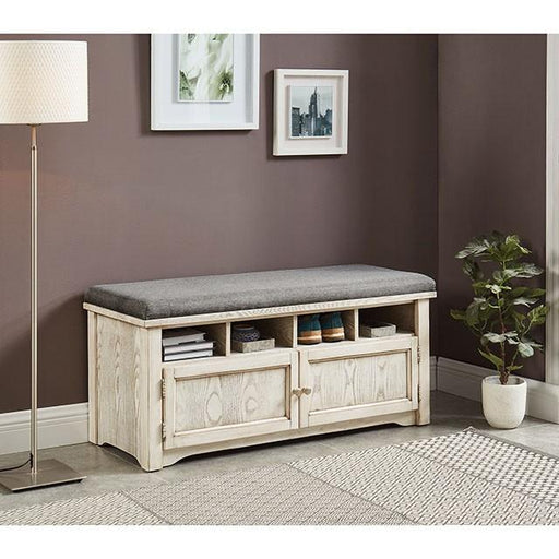 Gwebdolyn Weather White Shoe Bench - R&R Furniture Gallery (Fountain Valley, CA)