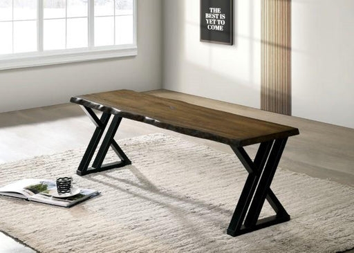BARBARY Bench, Black/Dark Oak - R&R Furniture Gallery (Fountain Valley, CA)