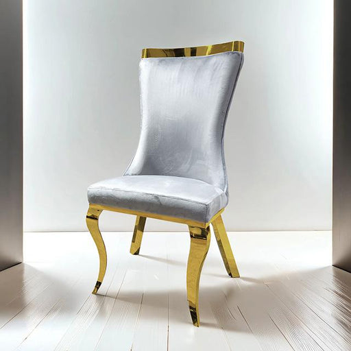 Basilicata Gold Chair (2/CTN) White, Gray, & Black - R&R Furniture Gallery (Fountain Valley, CA)