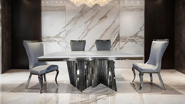 Basilicata Gold Chair (2/CTN) White, Gray, & Black - R&R Furniture Gallery (Fountain Valley, CA)