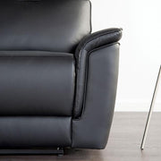 Bienne Sofa Manual Recliner White & Black - R&R Furniture Gallery (Fountain Valley, CA)